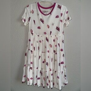 Kyte BABY White and Pink Seashell Pattern Dress
